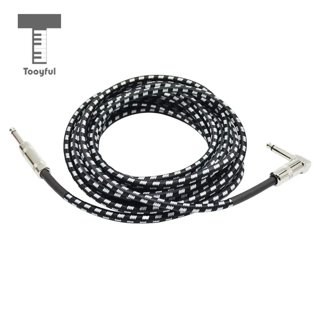 

Tooyful 20 Feet Guitar Instrument Lead Cable 6.35mm 1/4' Jack Right Angle