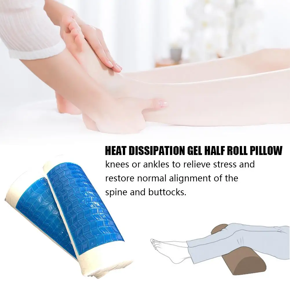Cool Gel Memory Foam Pillow Semi-circular Bolster Leg Pillow Relief Lumbar Knee Neck Leg Back Pain Cool Gel Memory Foam Pillow Semi-circular Bolster Leg Pillow Relief Lumbar Knee Neck Leg Back Pain
