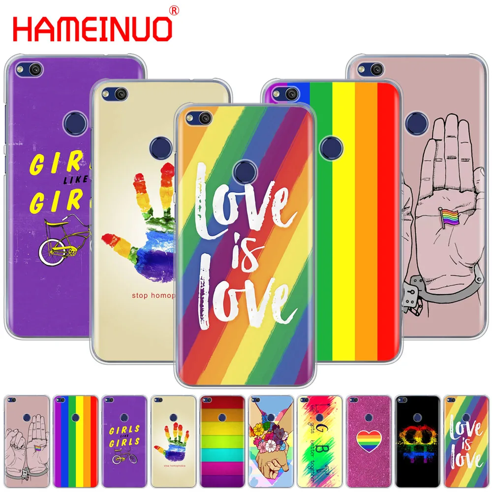 

Gay Lesbian LGBT Rainbow Flag Pride ART Colorful Cute phone Case for huawei Ascend P7 P8 P9 P10 P20 lite plus pro G9 G8 G7 2017