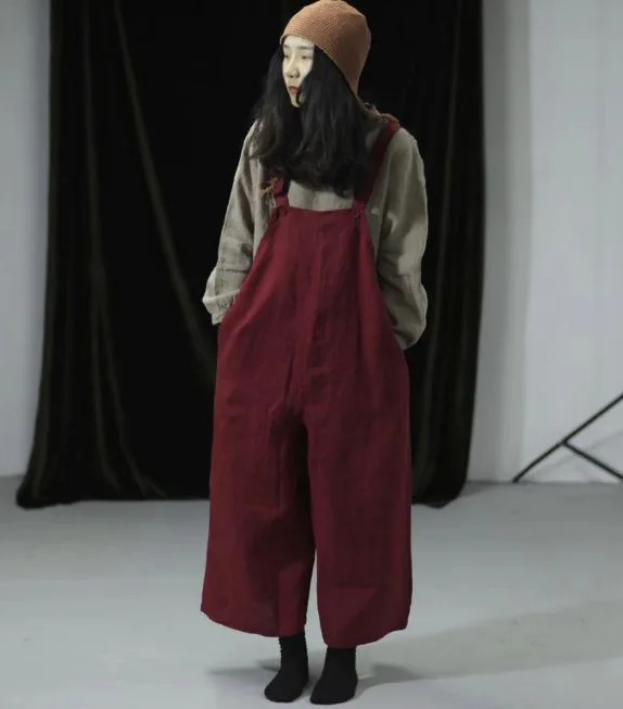 Spring Summer Jumpsuits Women Retro Large size Loose