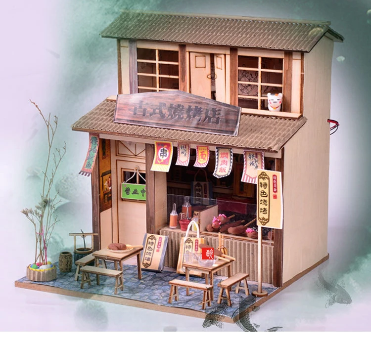 Sala de Móveis Casa de Bonecas em Miniatura Brinquedos para as Crianças Cutebee Casa Faça Você Mesmo Popular Chinesa Arquitetura 6 Cheap ArquiteturaCasa DIYMiniaturas