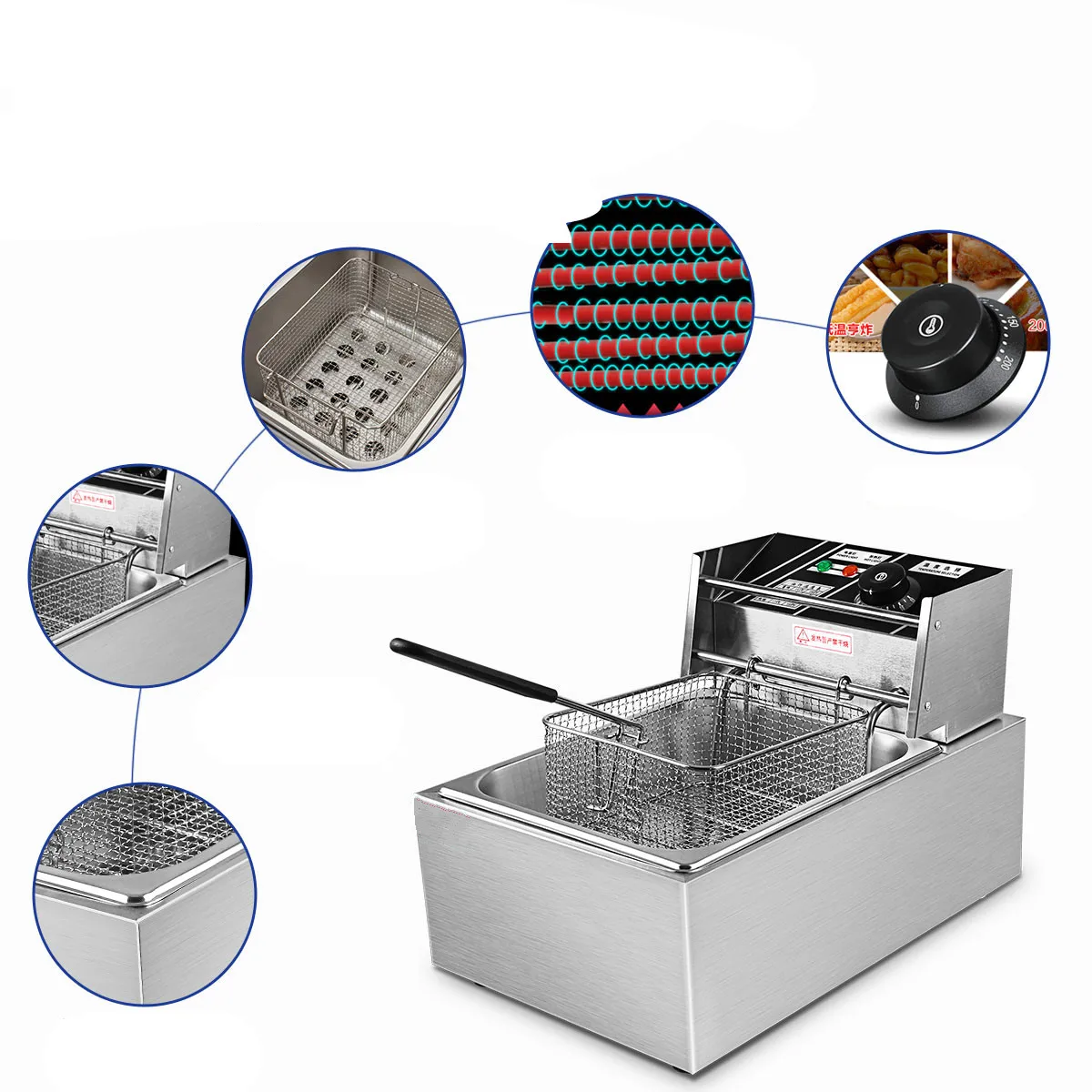 US $159.00 Electric Deep Fryers blast furnace commercial oil fryer Fried chicken chicken