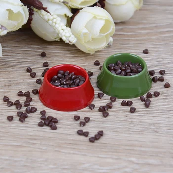 

Kitchen Garden Courtyard Decoration Life Scene 1/12 Scale Dollhouse Miniature Mini Pet Dog Food on Bowl for Dolls Accessory
