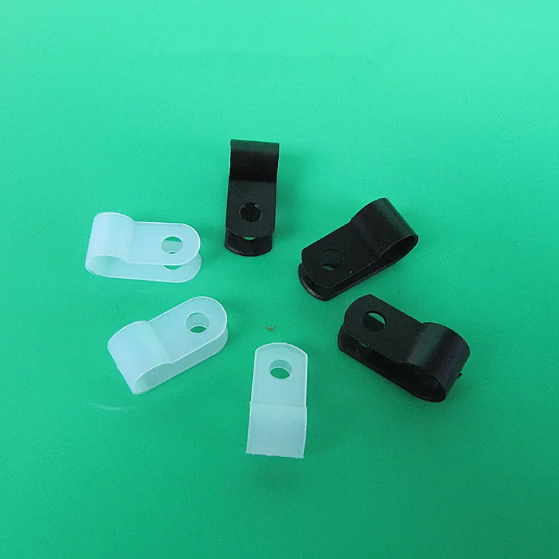 

100PCS Cable Clamp Nylon R Type Cord Fixing Wire Clip Fastener For Hose Tube