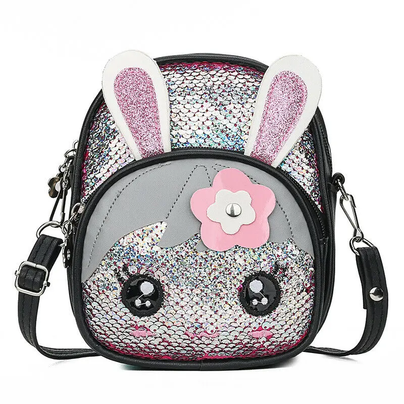 Новая сумка для девочек, милый Блестящий школьный рюкзак с блестками, дорожная сумка через плечо, модный детский рюкзак с заячьими ушками