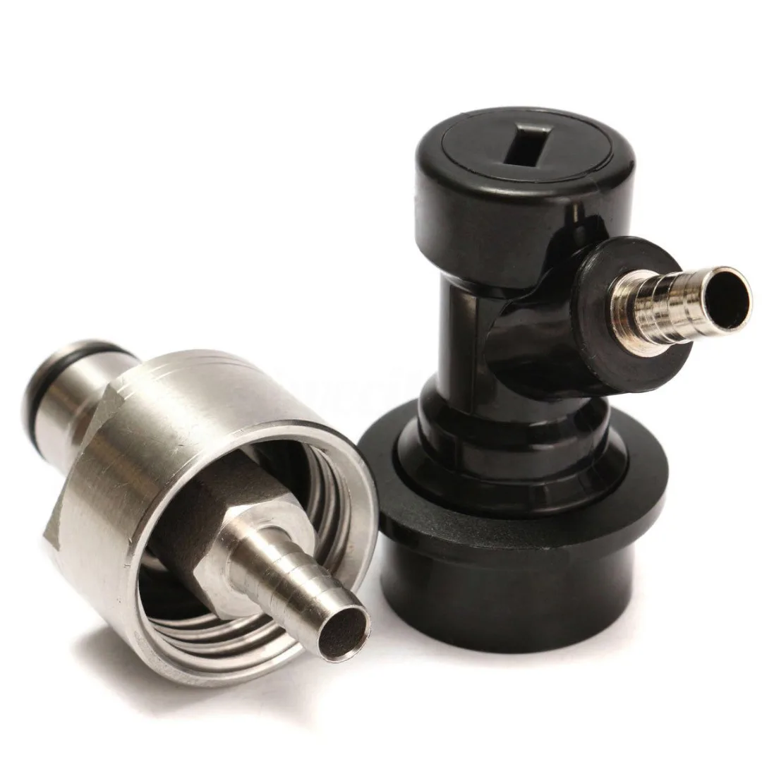 Stainless Carbonation Cap & Carbonator Liquid Ball Lock Disconnect 1/4"Barb