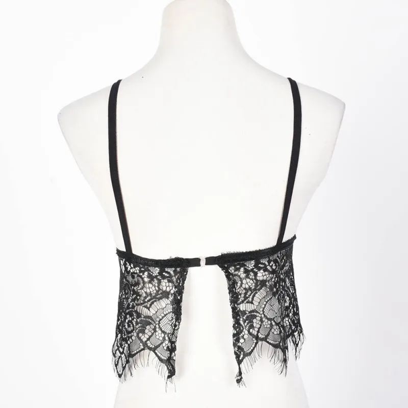 Summer Underwear Sexy Hollow Out Lace Bra Sleeveless Straps Backing V Neck Half Wrapped Chest Cami Female Tube Tops