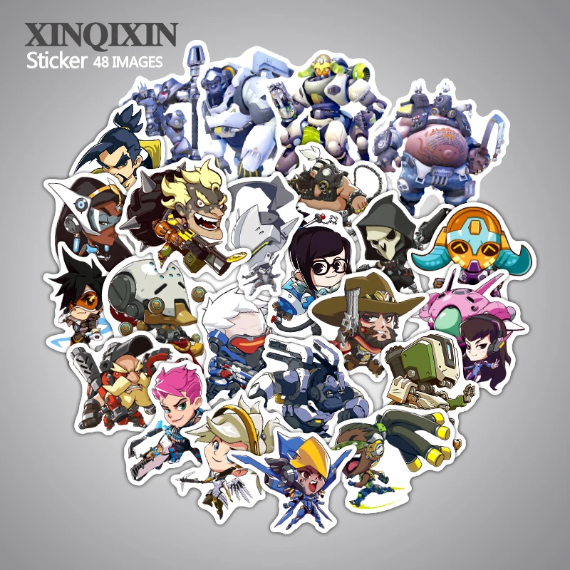 48Pcs Watch vanguard Pvc Waterproof Cartoon Sticker Luggage Skateboard Phone Laptop Moto Bicycle Wall Guitar Stickers