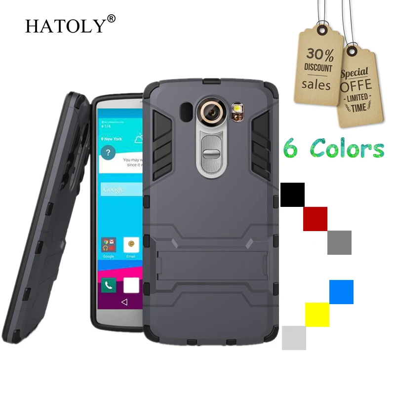 

For LG V10 Case H968 Slim Shockproof Robot Armor protector Hybrid Rugged Rubber Hard Cover Coque with Stand Function