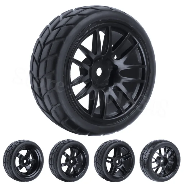 Best Price 4pcs RC Tyres Wheel Rims 26mm Foam Insert Hex Mount 12mm For 1/10 On Road Model Car Parts