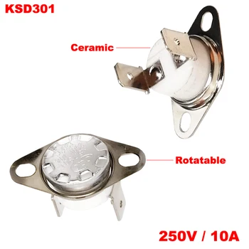 

175 180 185 190 200 Degree 250V 10A KSD301 Rotatable Right Angle Ceramic Normal Closed NC Themostat Temperature Control Switch