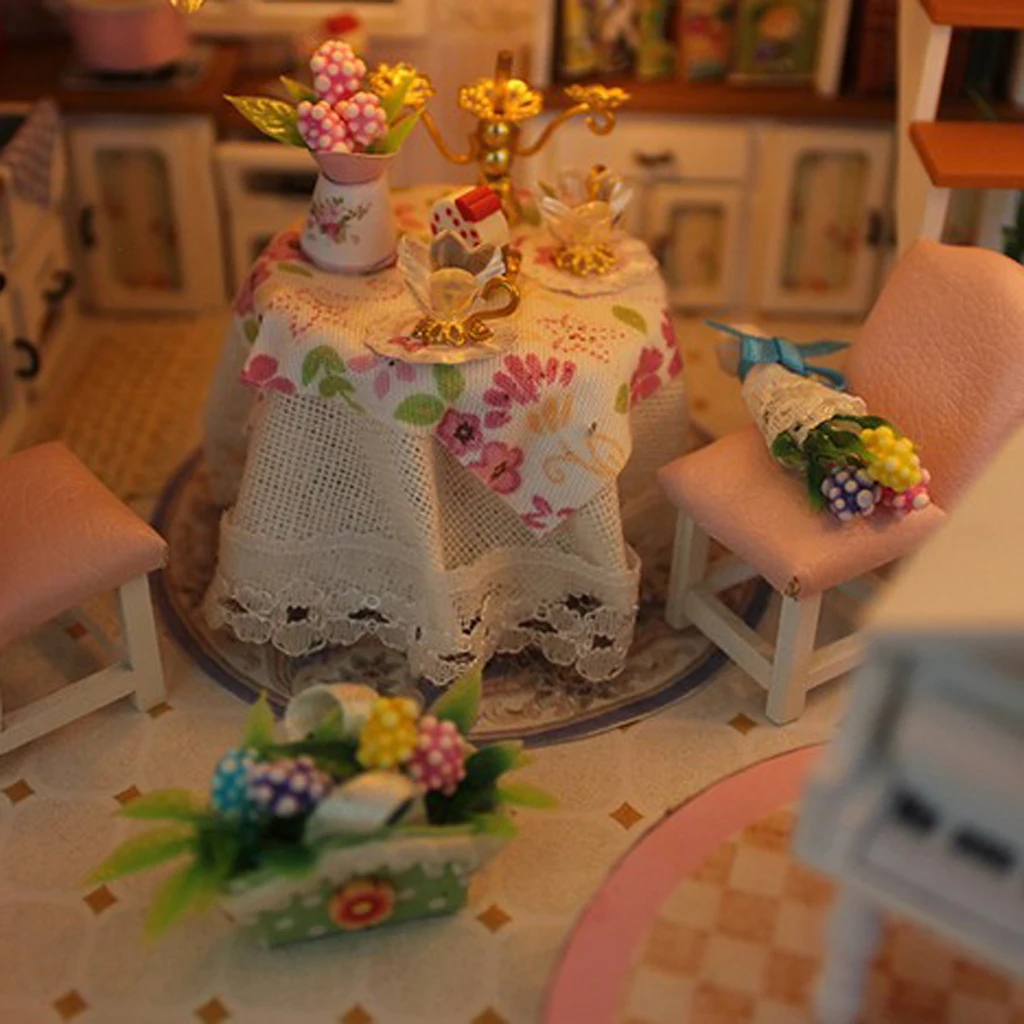 1/24 поделки ручной работы миниатюрный проект деревянный кукольный дом детский подарок-романтический дом коллекции моделей