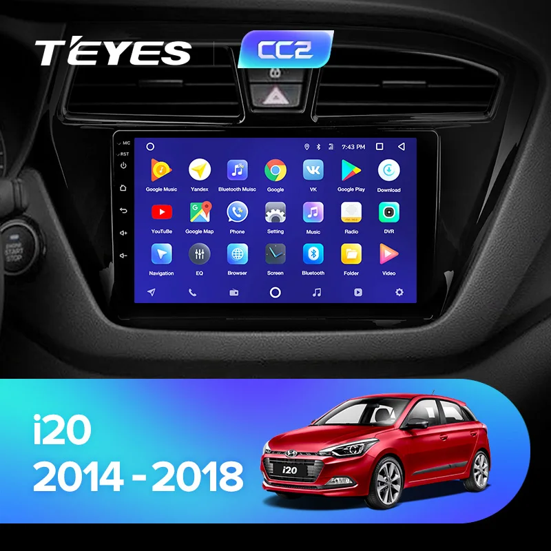 Clearance TEYES CC2 For Hyundai I20 2 2014-2018 Car Radio Multimedia Video Player Navigation GPS Android 8.1 No 2din 2 din dvd 1