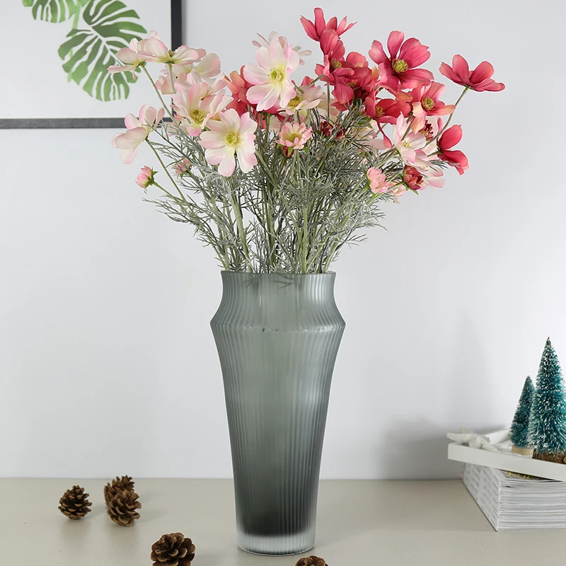 

Handmade Modern colored glass vase for decoration home decor Tabletop ceram vases for flowers terrarium crystal for centerpieces