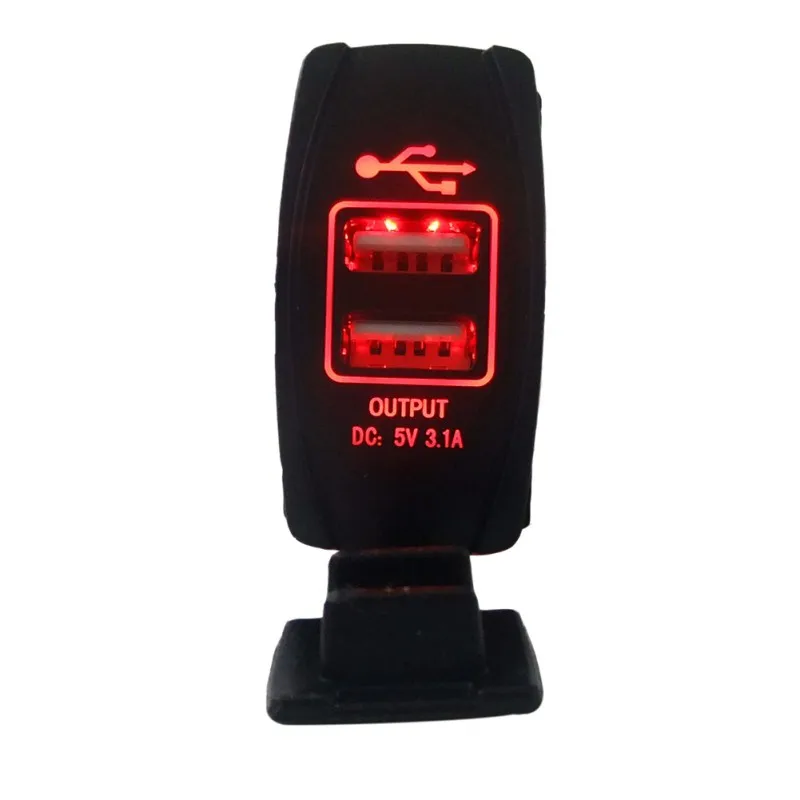 DC 12 24V 3.1A LED Мотоцикл Авто двойной USB адаптер для автомобильного прикуривателя