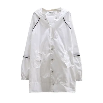 

NXH plus size Autumn trench coat women Medium long letters windbreaker large size black white raincoat