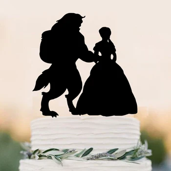 

Beast Silhouette Cake Topper, funny Cake Topper,Princess Cake Decoration, wedding couple