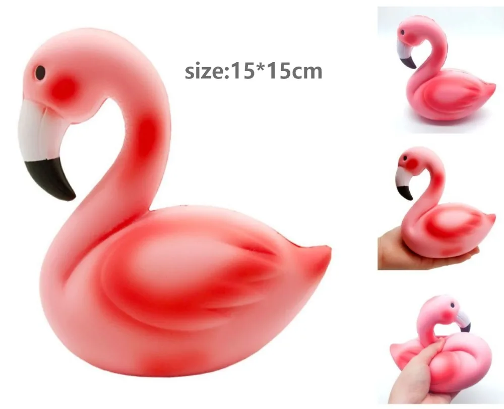 15 см большой мягкий медленно растущий гигантский шнурок мягкий медленно растущий Розовый фламинго сжимающий шнурок для ключей Грут телефонный ремешок