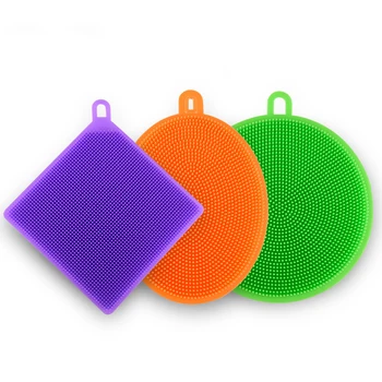 

Non Stick Silicone Dishwashing Magic Dishwasher Cleaning Brush Magical Scouring Washing Sponges Food-Grade Antibacterial Dishes