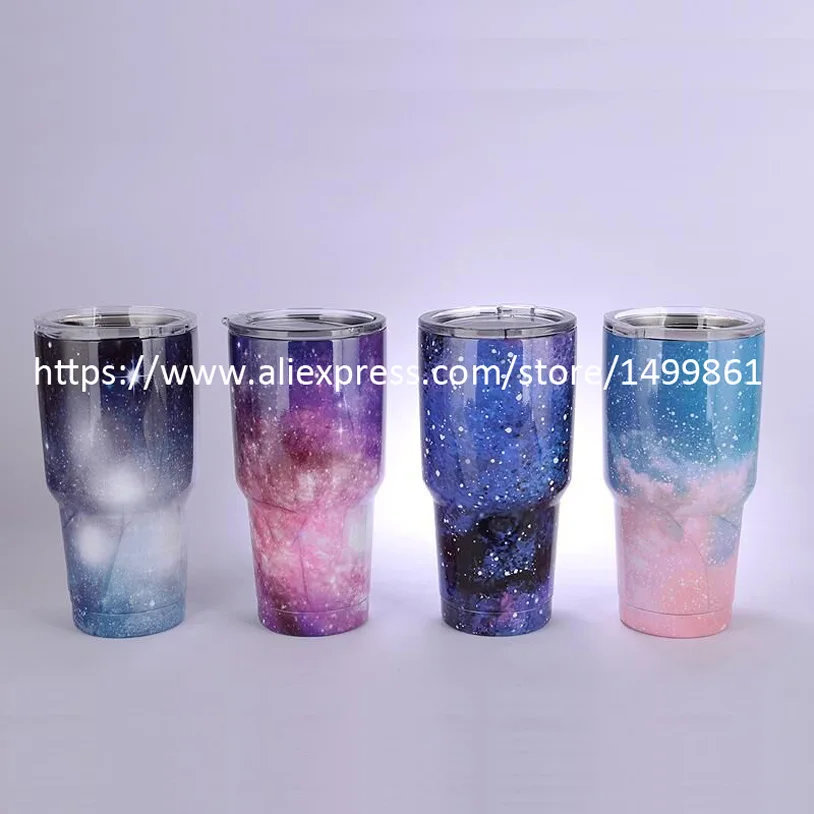 30oz Starry Sky Stainless Steel Mug Rambler Tumbler Cooler Mug Vacuum Insulated Vehicle Coffee Beer Mug