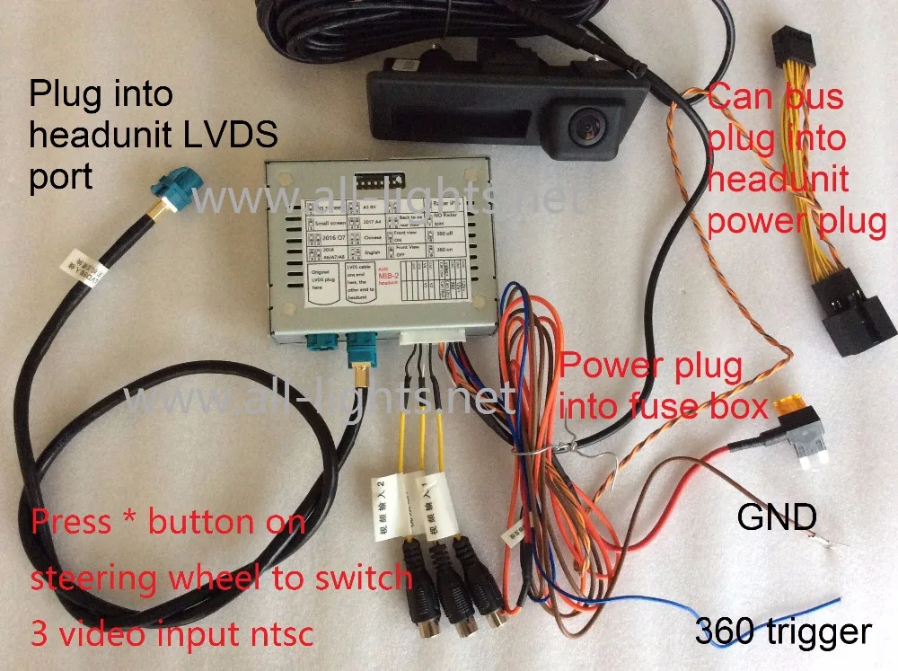 new A 3 8V MIB1 MIB2 Rear View Camera iPas moving guideline parking Reversing Plug and