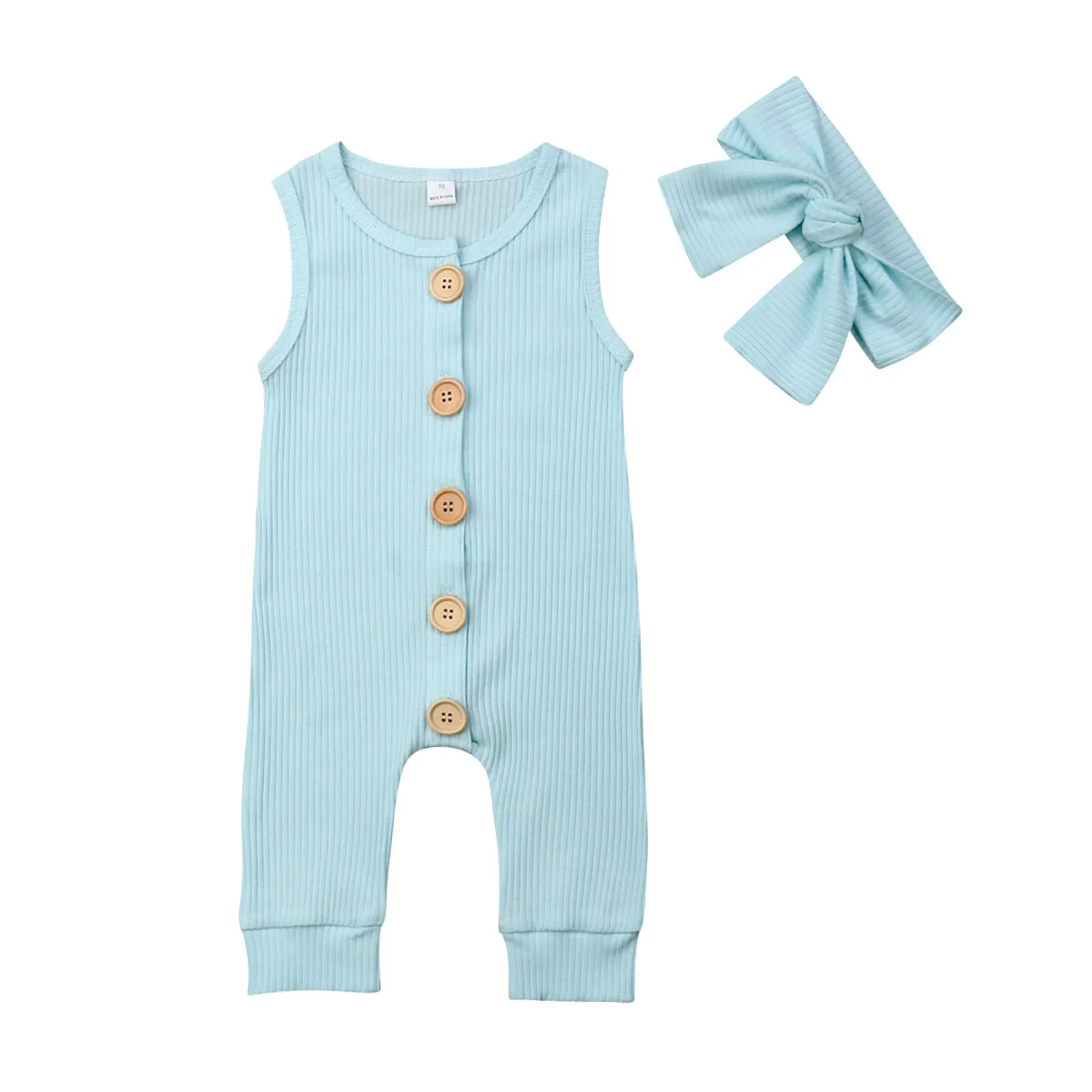 Emmaaby/комплект из 2 предметов для новорожденных мальчиков и девочек; хлопковый комбинезон с рукавами; вязаные свитера; комбинезон; одежда - Цвет: Небесно-голубой