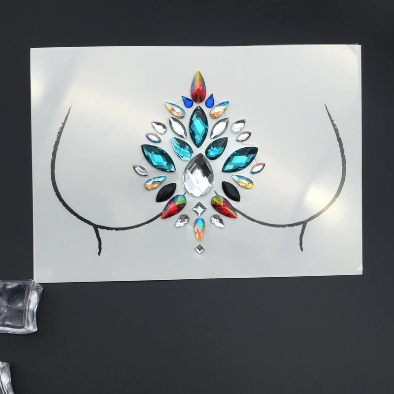 Pulaqi 3D наклейки с блестящими кристаллами для лица, вечерние DIY самоклеящиеся стразы для глаз, украшения на грудь, аксессуары, вечерние художественные наклейки F