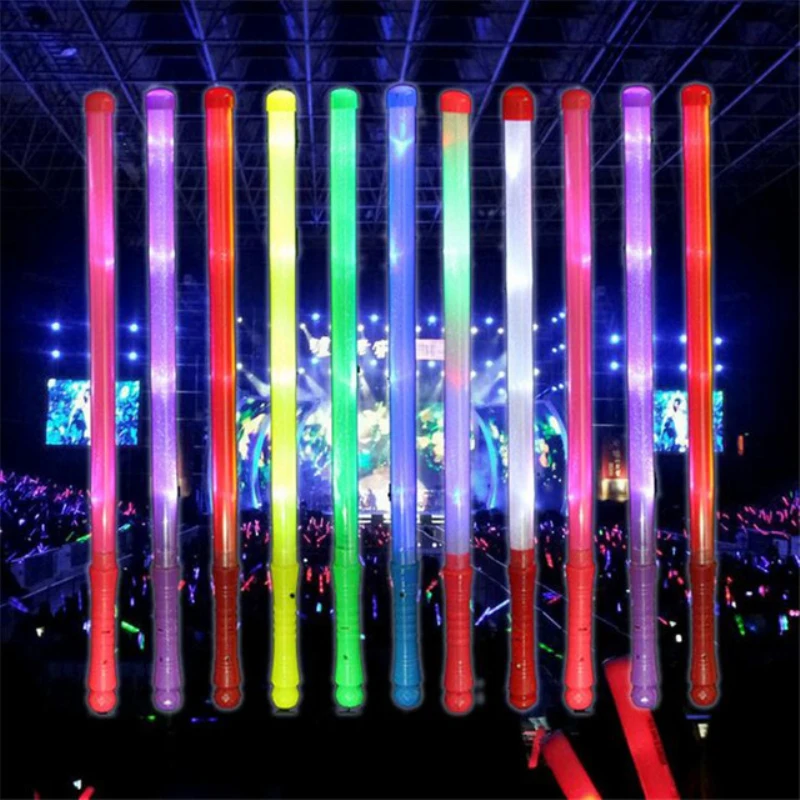 

1 PCS Light Up Multi Color LED Foam Stick Wands Rally Rave Cheer Batons Party Flashing Glow Stick Light Sticks