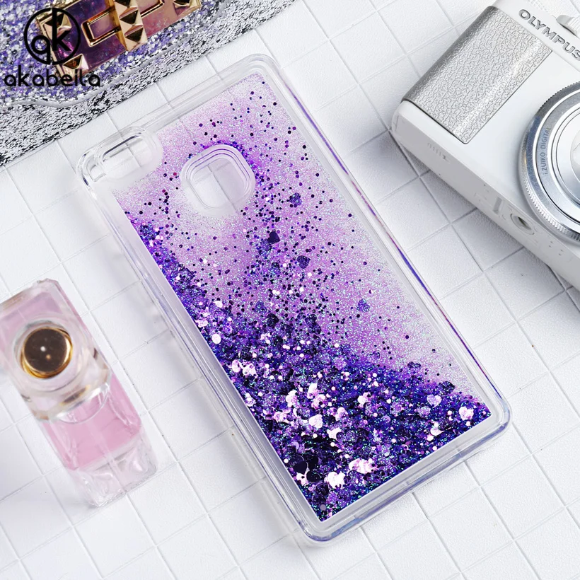 

Glitter Liquid Soft TPU Case For Funda Huawei P9 Lite P9 Mini G9 G9 Lite Covers Coque VNS-L21 Phone Case Dynamic Sand Back Cover