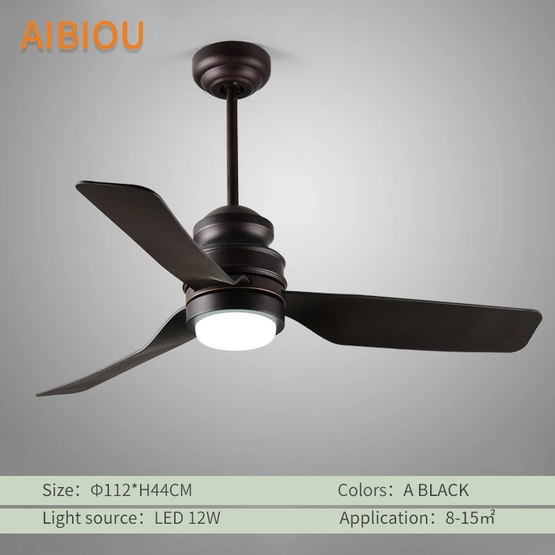 AIBIOU современный светодиодный потолочный вентилятор для Гостиная белый охлаждения потолочные люстры-вентиляторы 220V охлаждающий вентилятор лампа Освещение в помещении настенные светильники - Цвет лезвия: A-Black