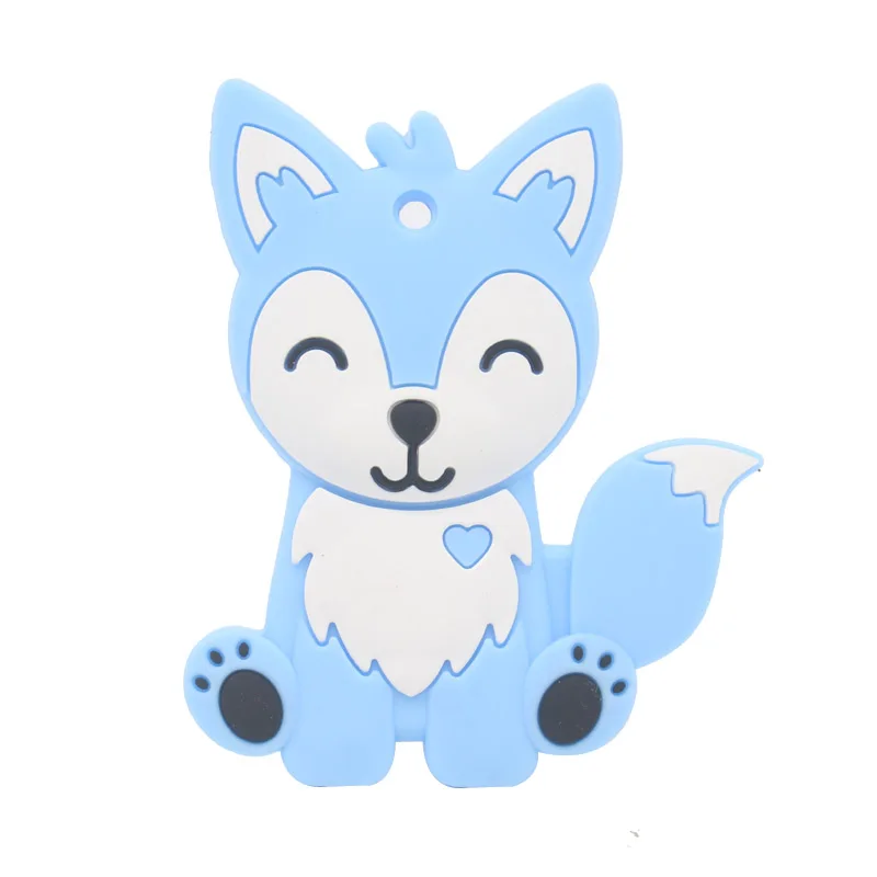 XCQGH 1 шт. в форме собаки Сибирского Хаски BPA Бесплатно Силиконовые Детские Прорезыватели жевательные игрушки для ухода за зубами 4 цвета - Цвет: Синий