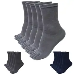 Мужские короткие носки Однотонная одежда 5 пар Для мужчин Спорт Бег пять пальцы рук и ног носки эластичные Короткие Твердые носки мужской