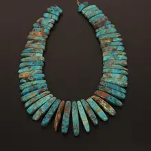 15.5 pulgadas strand Natural Blue Ocean Jasper Losa Superior Perforado Perlas Colgantes Suministros, Primas Piedras Rebanadas de la Fabricación de Joyas Collar
