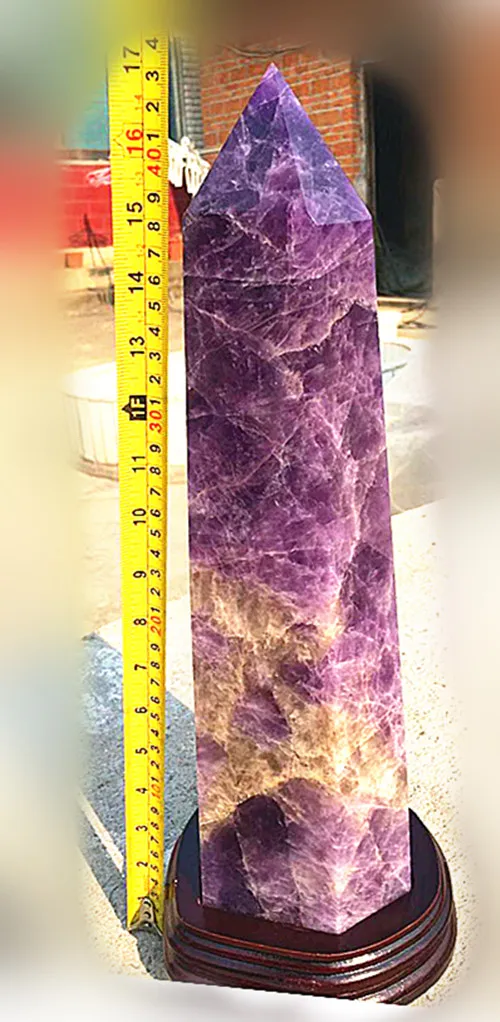 

5720g Big size Natural Dream Amethyst Quartz Obelisk Large Crystal Wand Point Healing Fengshui for home decoration