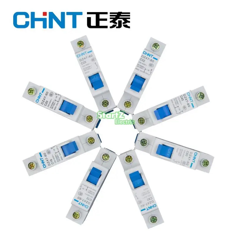 

CHNT Mini Household Circuit breaker C type DZ47-C 1P 1A 2A 3A 4A 6A 10A 16A 20A 25A 32A 40A 50A 60A