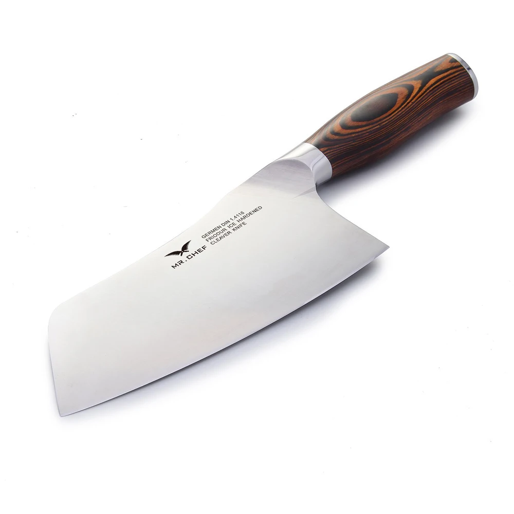 Professional 7 inch Chinese Cleaver Germany Steel Chefs Knife Carbon kitchen Cooking knife Facas Cozinha Pakkawood Handle