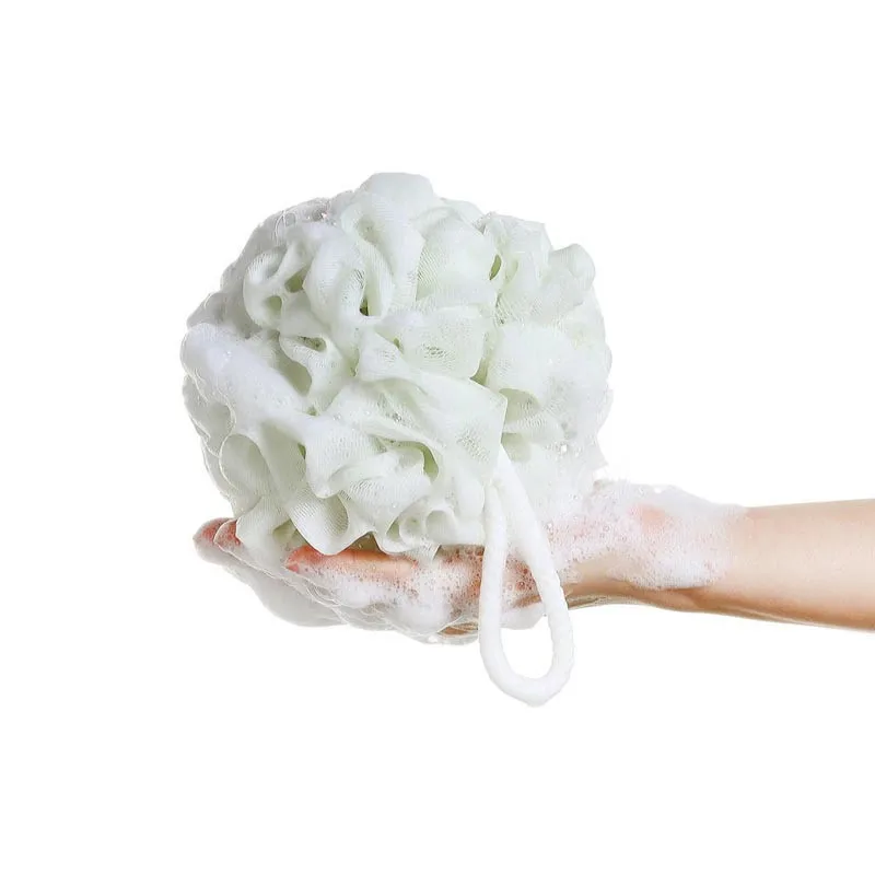 

60g large size 100% Hygienic Environmental PE Soft bath ball rich bubbles bath sponge brush Bathroom shower accessories Package