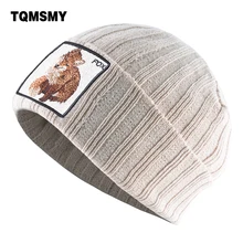 Зимняя женская шапка Осенняя Вязаная Шерстяная Skullies Женская вышитая береты бини кепки в стиле хип-хоп Милая лиса горрас