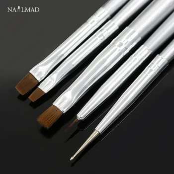 

5Pcs Nail Brush Set Nail Art UV Gel Salon Pen Nail Art Pen Set Painting Dotting Pen Brush Kit Tool