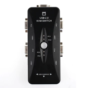 

4 Port USB 2.0 KVM Switch Box + 4 KVM Cables Keyboard Monitor VGA SVGA PC Laptop