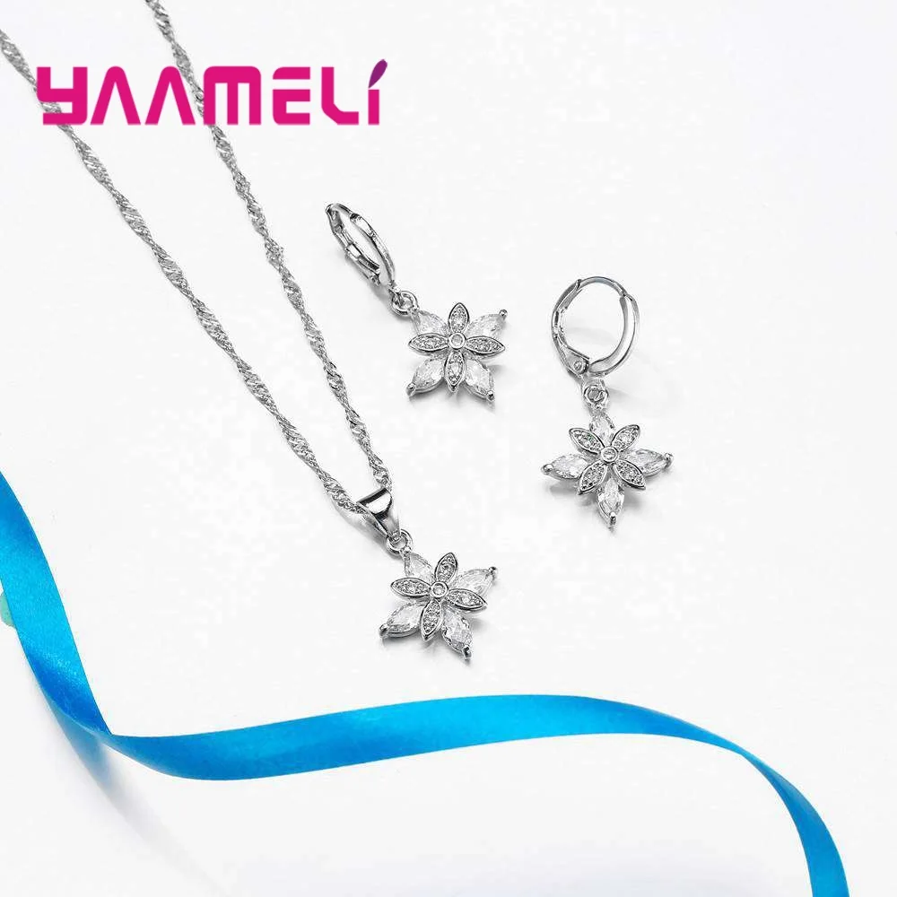 Женский комплект сережек из серебра 925 пробы YAAMEL элегантное ожерелье с