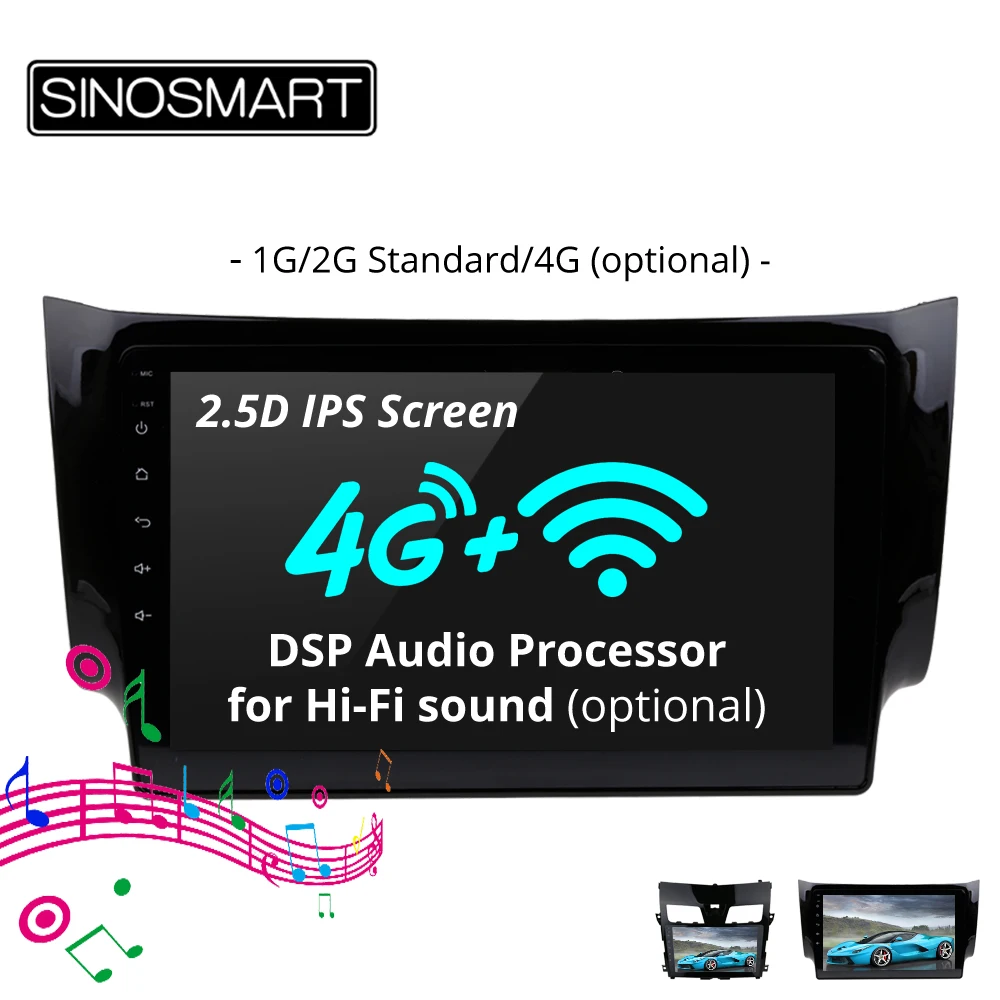 Автомобильный gps-навигатор SINOSMART IPS/QLED экран 1G/2G/4G для Nissan Sylphy B17 Sentra 2012-2017 Teana/Altima 2013