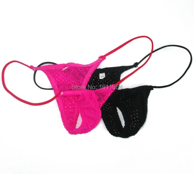 

Sexy Mens Thongs Underwear G2055 small pouch limit coverage eyelet nylon sport fabric