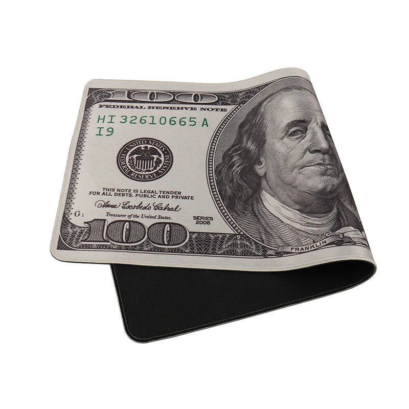 700 300 100 Dollars Banknotes Pattern Printing Mouse Pad Novelty Ideas Gift Overlock Large Usd Mousepad Mouse Pads Aliexpress