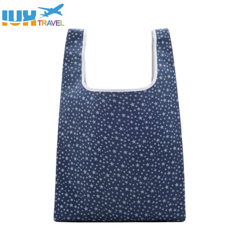 6 Styles Square Pocket Shopping tote Bag Candy Available Eco-friendly Reusable Folding Polyester