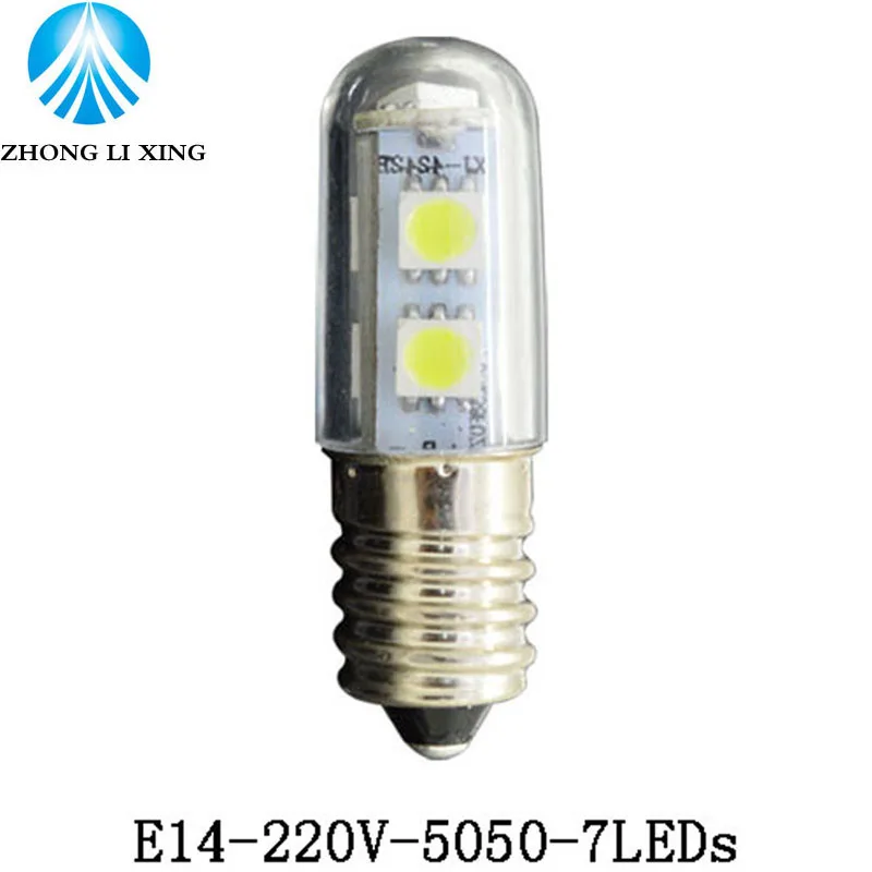 3LEDs 7LEDs 25LEDs LED AC 220V E14 1.5W 3W 7W LED bulb 5050 3014 SMD Pure/Warm White Refrigerator Light Bulb Lamp