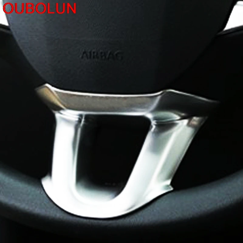 OUBOLUN ABS хром для PEUGEOT 208 2015 2016 2017 2018 рулевое колесо декоративная крышка наклейка