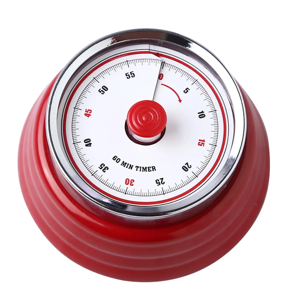 Ретро кухонный таймер, обратный отсчет Магнитный длинные Кольцо Дверной звонок Сигнализация громкий 60-минутный квадратный Пособия по кулинарии отсчет таймер обратного отсчета сигнализация с магнитом часы - Цвет: Red