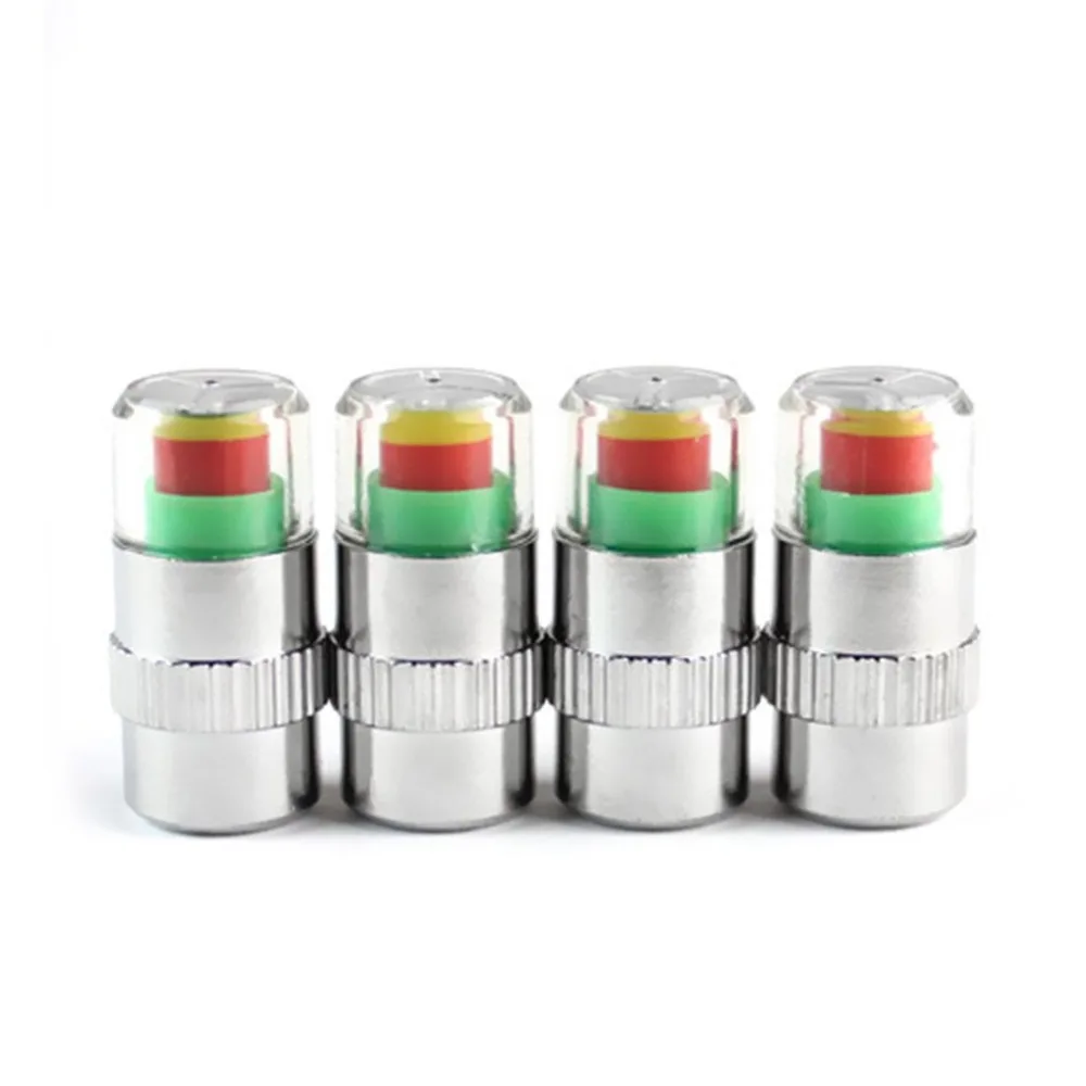 

4Pcs Air Warning Alert Tire Valve Caps 2.4Bar 36PSI Pressure Sensor Monitor Light Cap Indicator For Cars Accessories