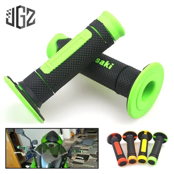 

7/8" 22mm Green Motocross Hand Grips Rubber Gel Handle Grip for Kawasaki BRUTE FORCE 300 750 KFX 50 90 KLR650 VULCAN S 2017 2018